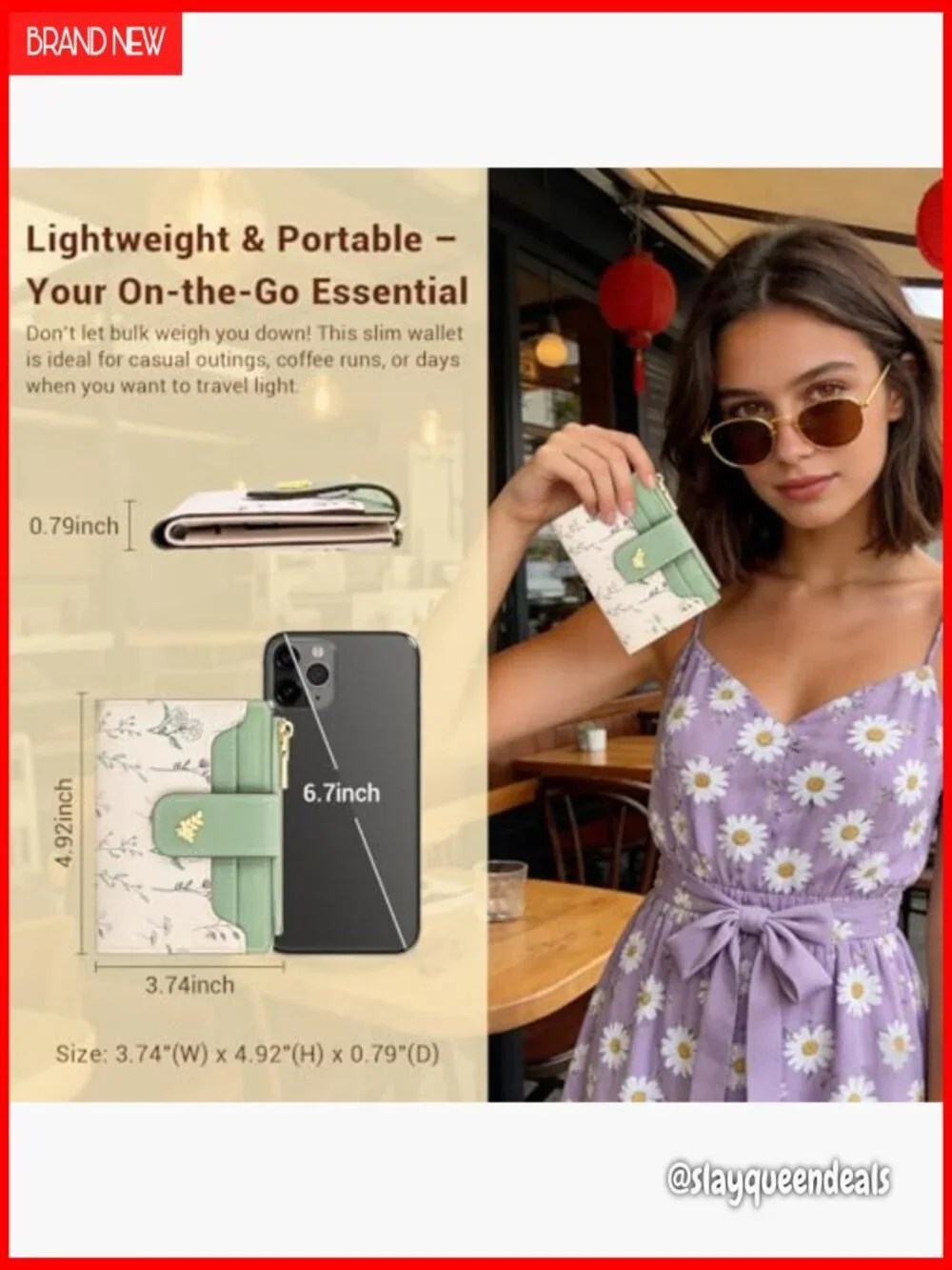 Compact RFID Blocking Bifold PU Leather Wallet with Coin Pocket
